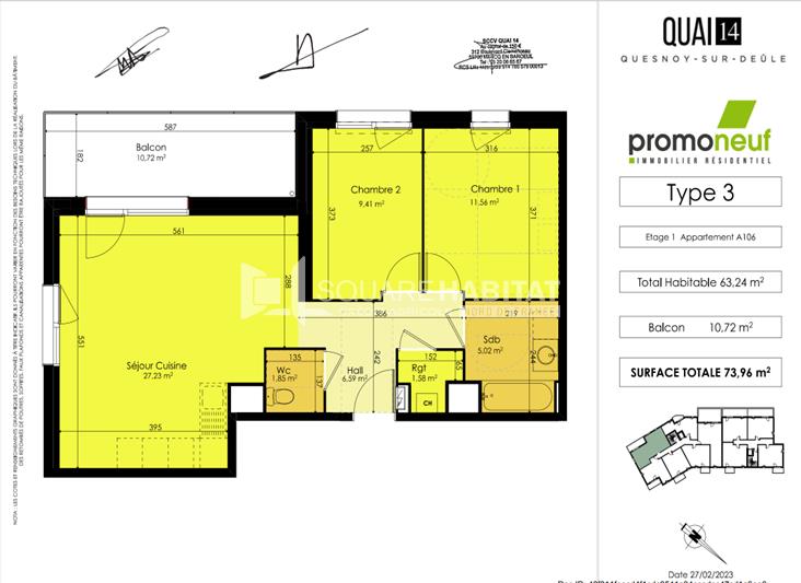 Location appartement à Quesnoy-Sur-Deûle