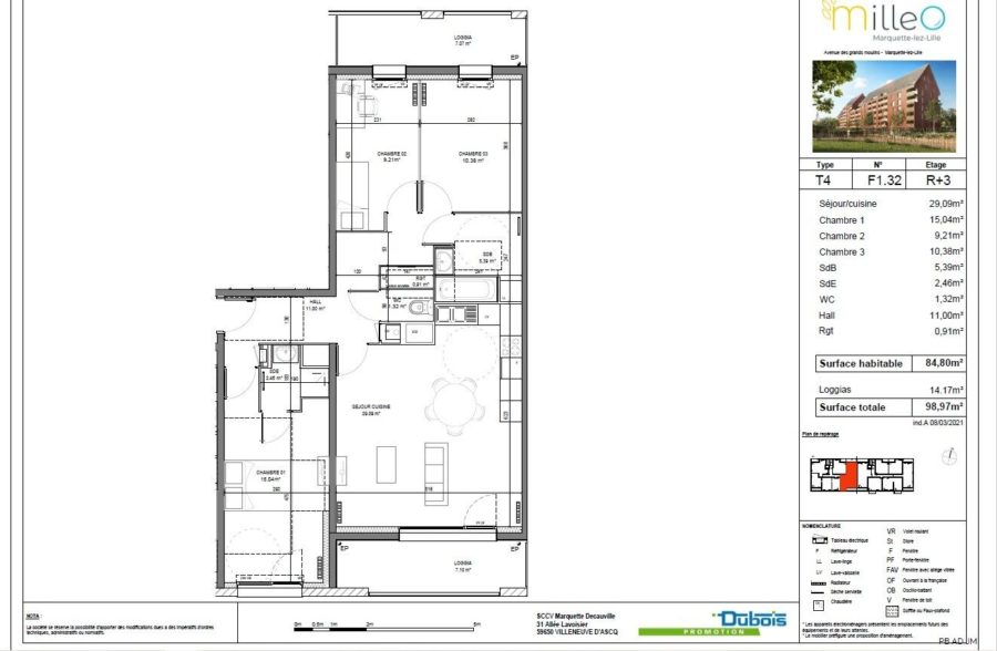 Location appartement à Marquette-Lez-Lille