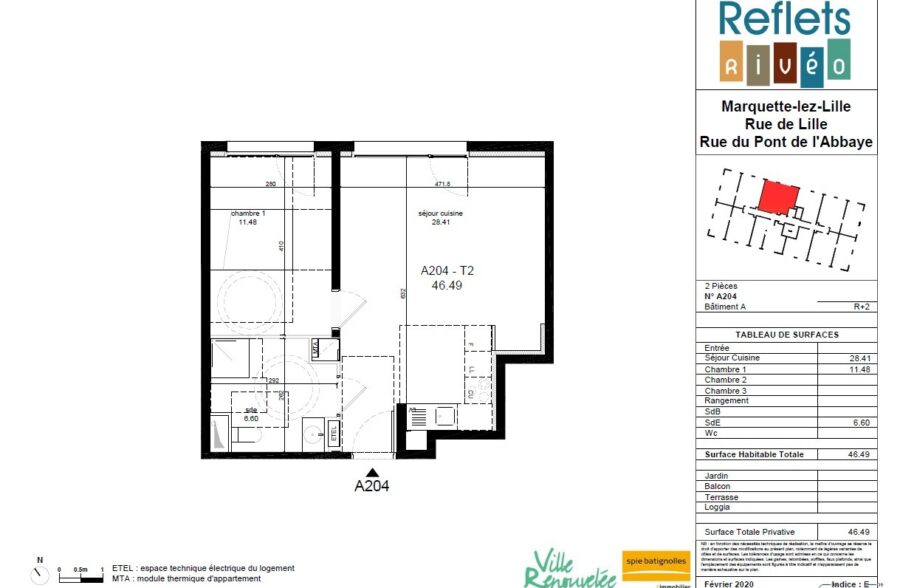 Location appartement à Marquette-Lez-Lille
