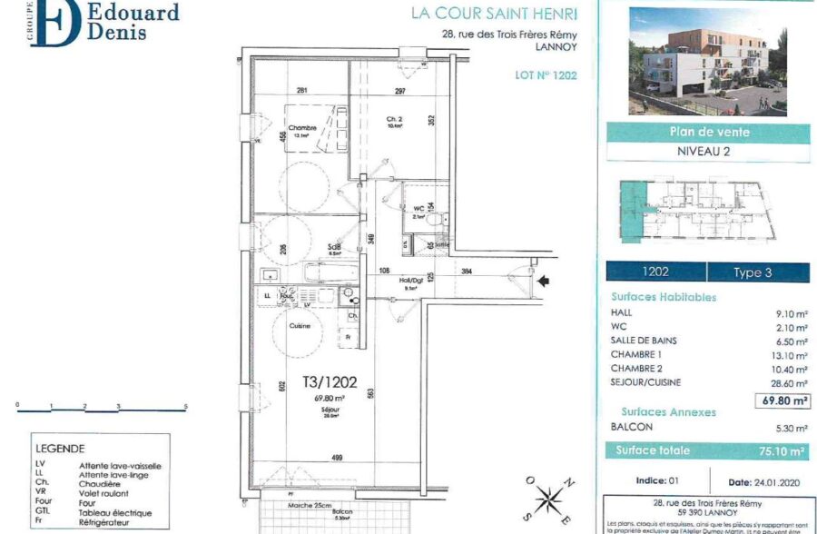 Location appartement à Lannoy