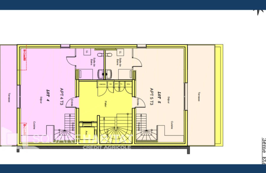 Appartement T2 Cabine Duplex 62.22 m2 Stella Plage
