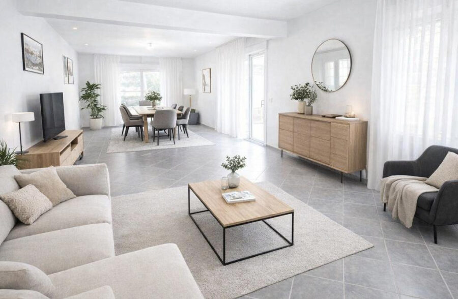 Pavillon individuel semi plain pieds