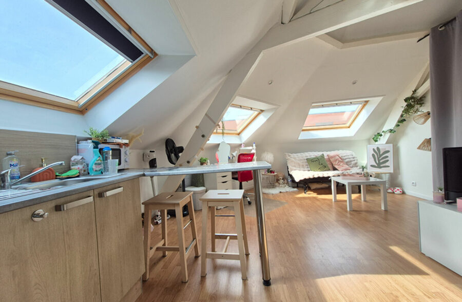 Charmant studio sous les toits – Dernier étage – 23 m² au sol – Idéal investisseur !