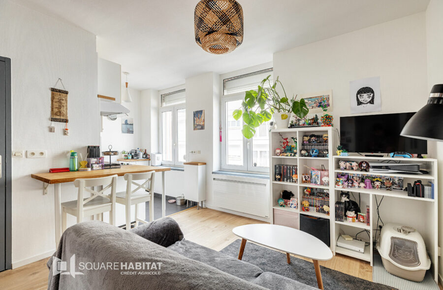 LILLE THEATRE SEBASTOPOL : T2 traversant de 32m² dernier étage