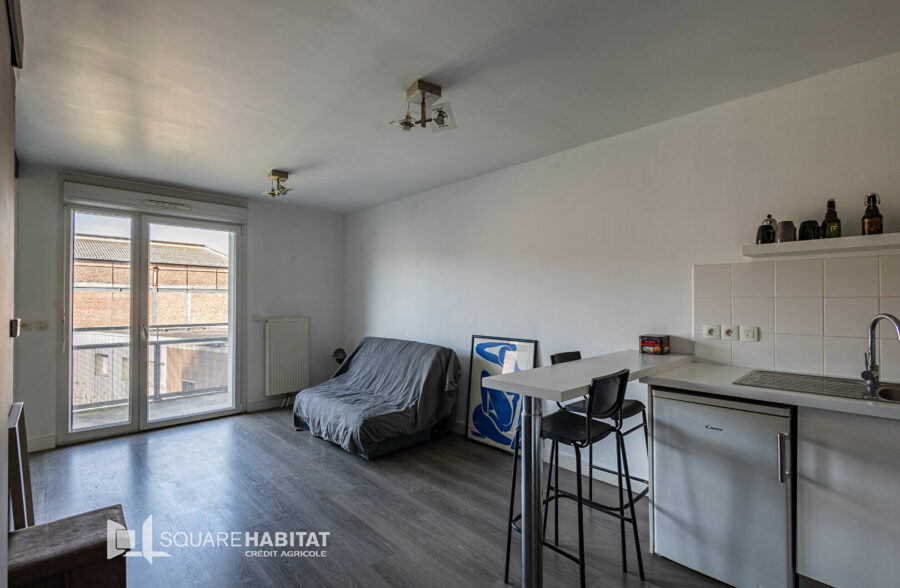 Type 2 de 41 m² avec balcon et parking – Résidence récente – Lille Moulins