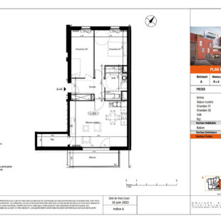 Appartement Type 3, dernier étage, balcon, parking