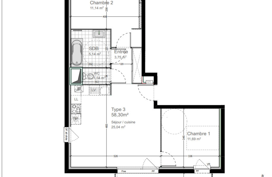 Sur le Boulevard de l’Egalité, Superbe appartement T3 bien exposé