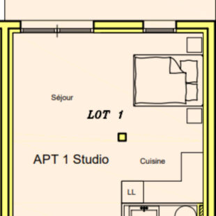 Charmant studio de 36,50 m² avec terrasse privative plein sud