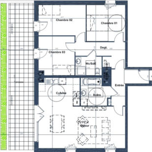 T4 de 94 m² avec terrasse et parking