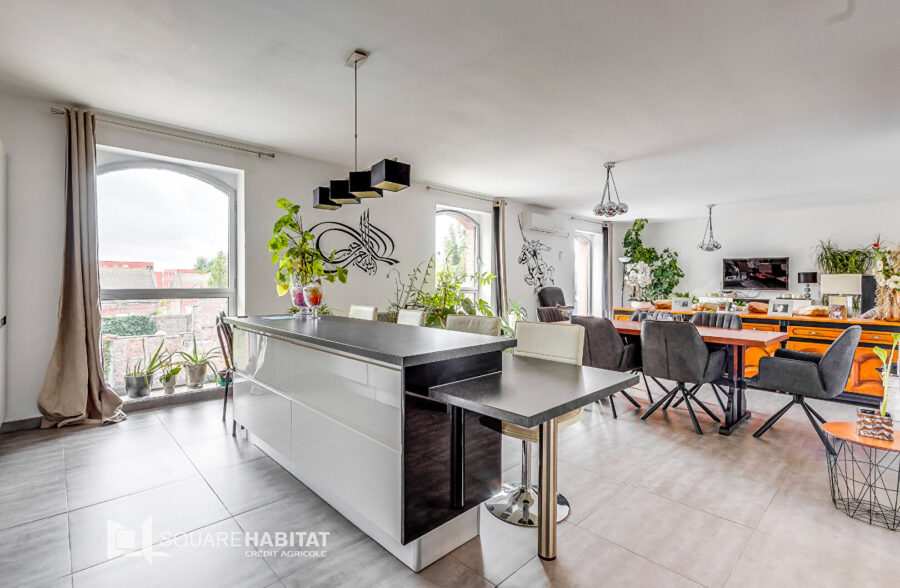 loft 3 pièces 111 m2  complètement rénové + place de parking Privée sur Roubaix
