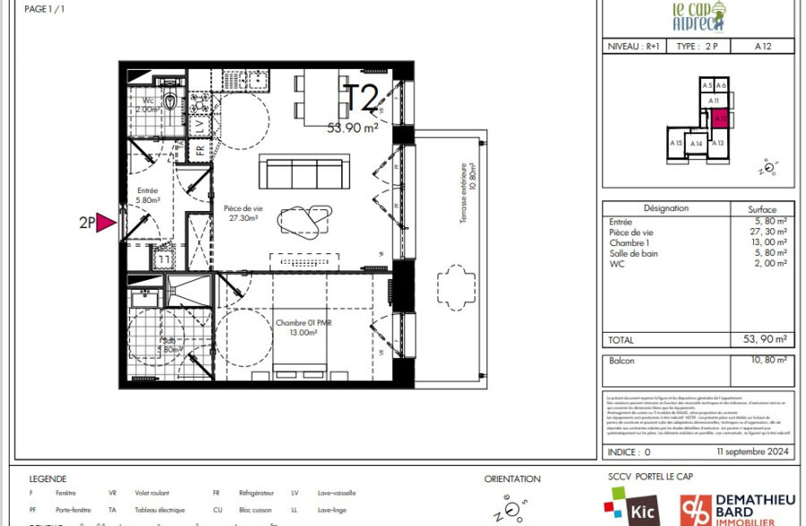 APPARTEMENT  NEUF T2 de 53.90 m²