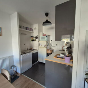 Magnifique T2 de 40 m², balcon de 13m² et place de parking VENDU LIBRE de toute occupation.
