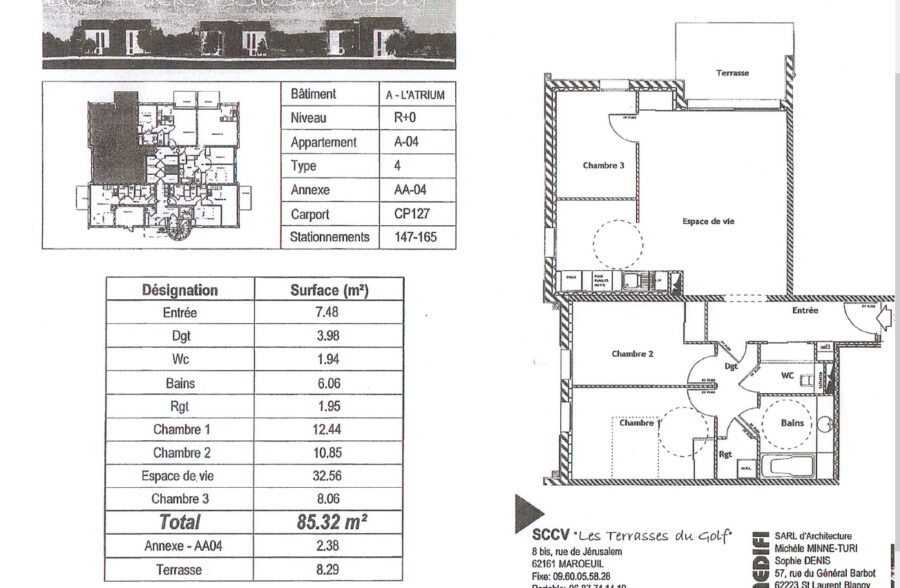 Appartement Anzin Saint Aubin 4 pièce(s) 85.32 m2
