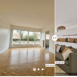 Appartement  Type 3  avec garage en rez- de -chaussée.