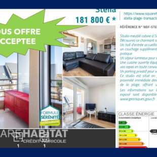 Appartement Studio coin cabine meublé  Stella Plage  Sous offre 