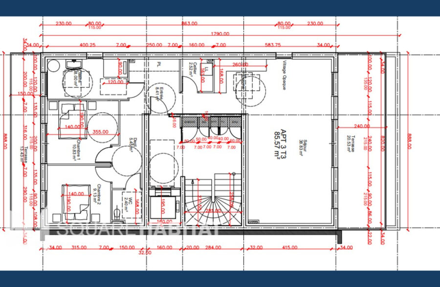 Appartement T3 Stella  85.57 m2
