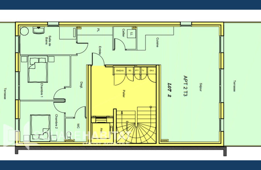 Appartement Stella neuf T3  85.57 m2