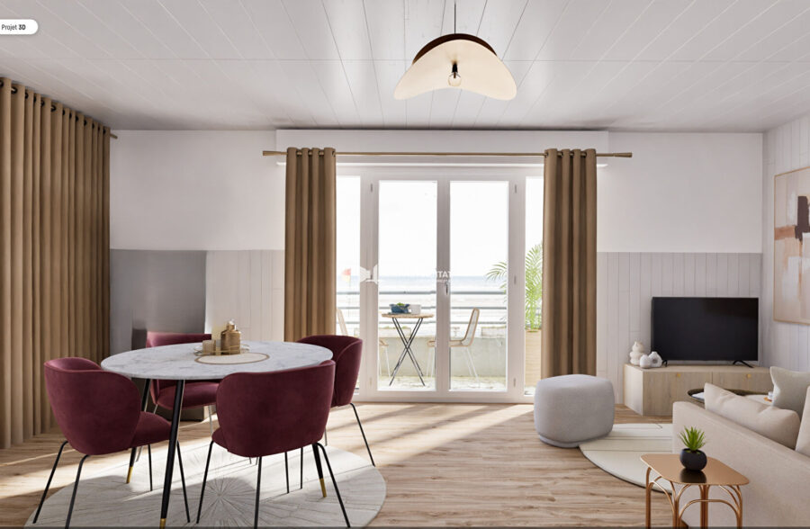 Appartement T3 rénové, superbe vue mer à Merlimont-Plage.
