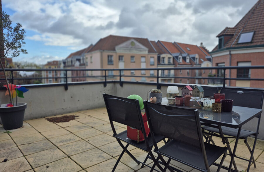 VIEUX LILLE- Appartement de 57 m2  avec une terrasse de 27 m2 BOX et CAVE