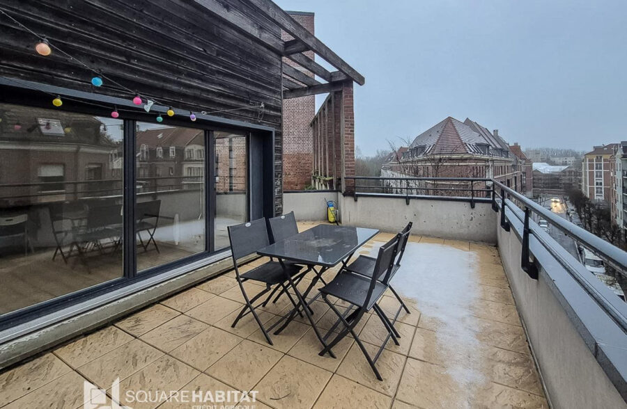 VIEUX LILLE- Appartement de 57 m2  avec une terrasse de 27 m2 BOX et CAVE
