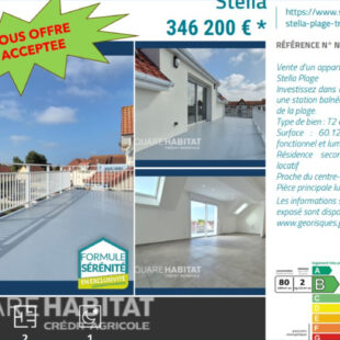 Appartement T2 Duplex 60.12 m2 Stella Plage  Sous compromis 