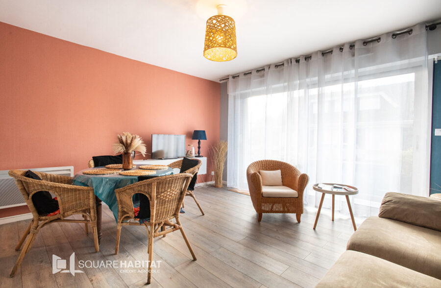 “Superbe T2 lumineux avec balcon et vue sur les dunes”