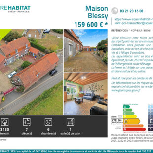 Maison Blessy 7 pièce(s) 225 m2  Sous compromis 