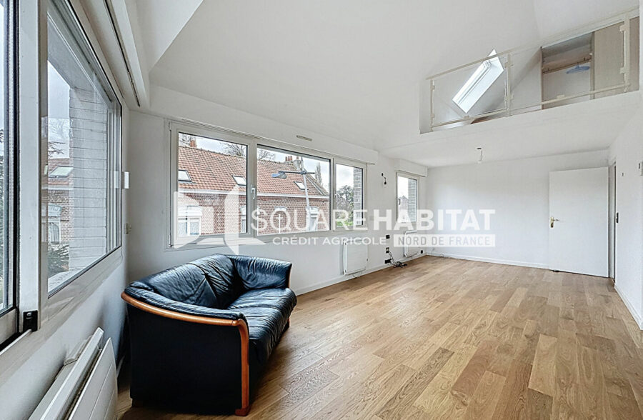 CHARMANT APPARTEMENT T3 AVEC CHEMINÉE ET VERANDA – RONCHIN – GRANDE TERRASSE – GARAGE EN SOUS SOL – CAVE